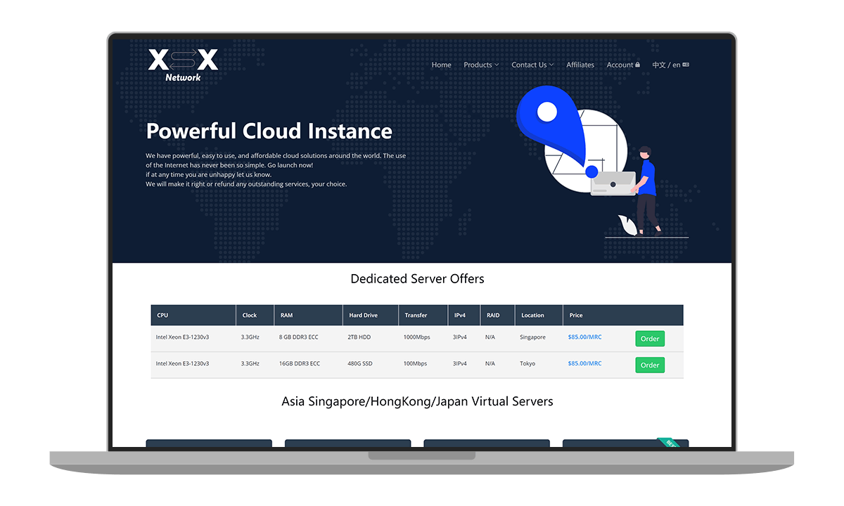 #折扣# XSX - $47/年 1核 1G 20G 600G 150M 香港 日本 新加坡